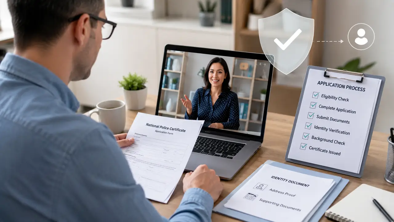 Online assistance and document review during a National Police Certificate application