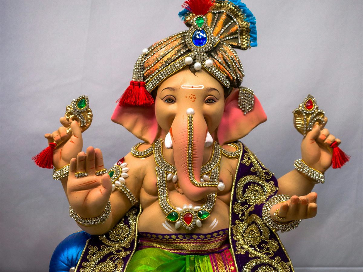 A decorated Ganesha idol