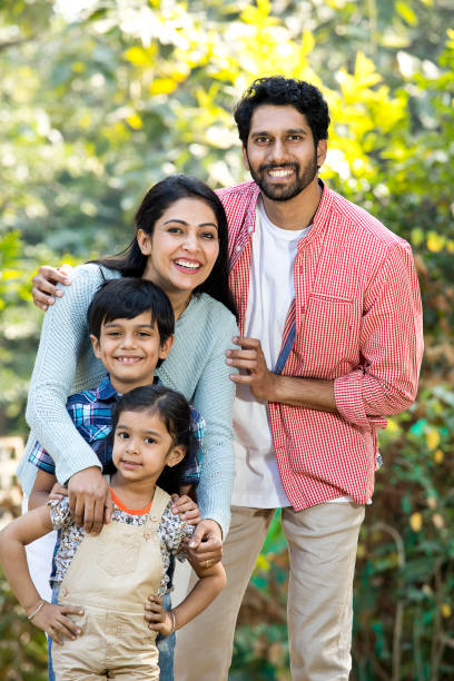 Happy Indian family at the park